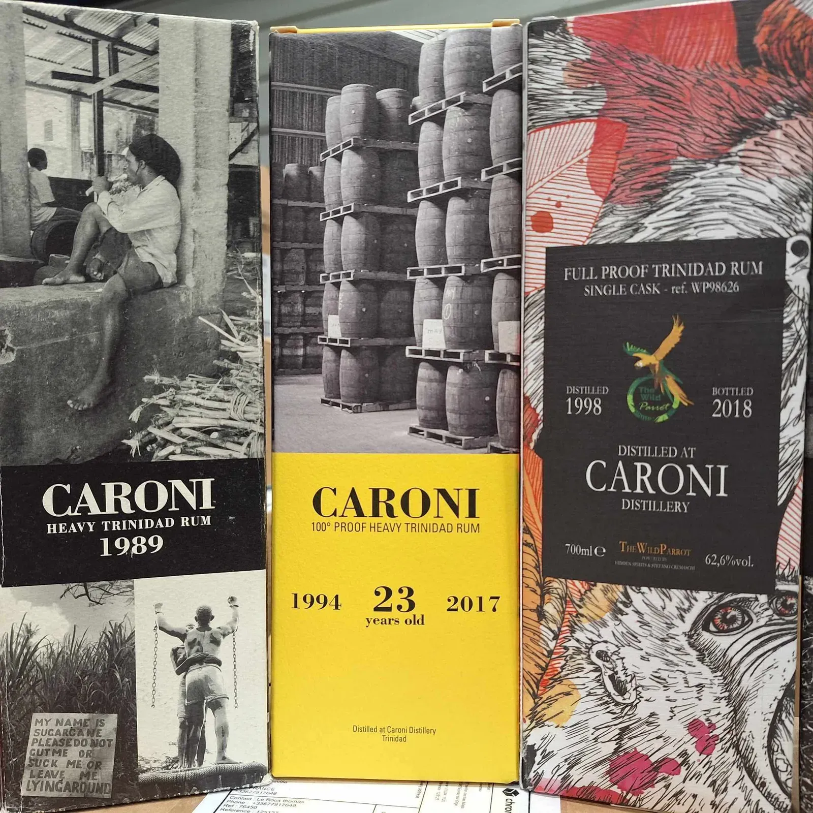 Several Caroni boxes stacked together
