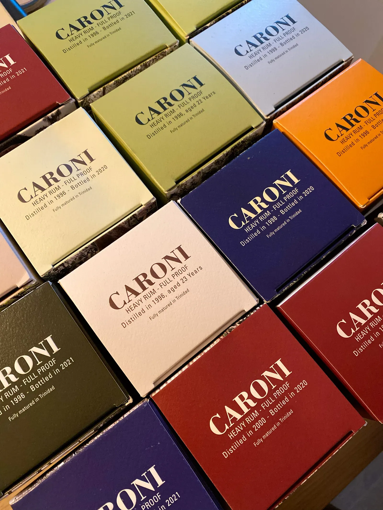 Caroni Velier boxes stacked together