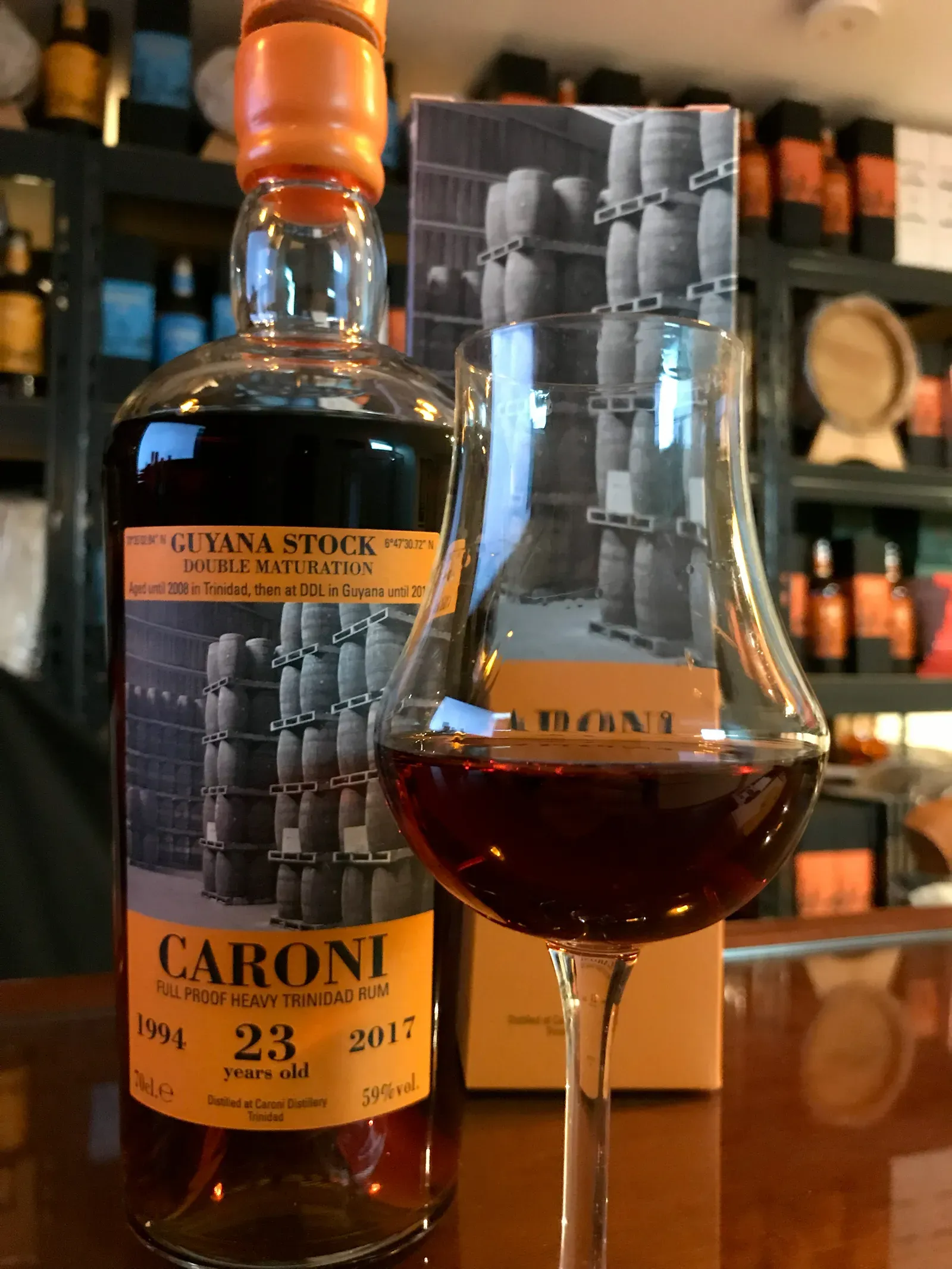 Caroni 23-year-old, cask strength bottle